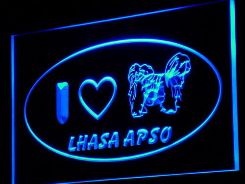 I Love Lhasa Apso Dog Shop Neon Light Sign